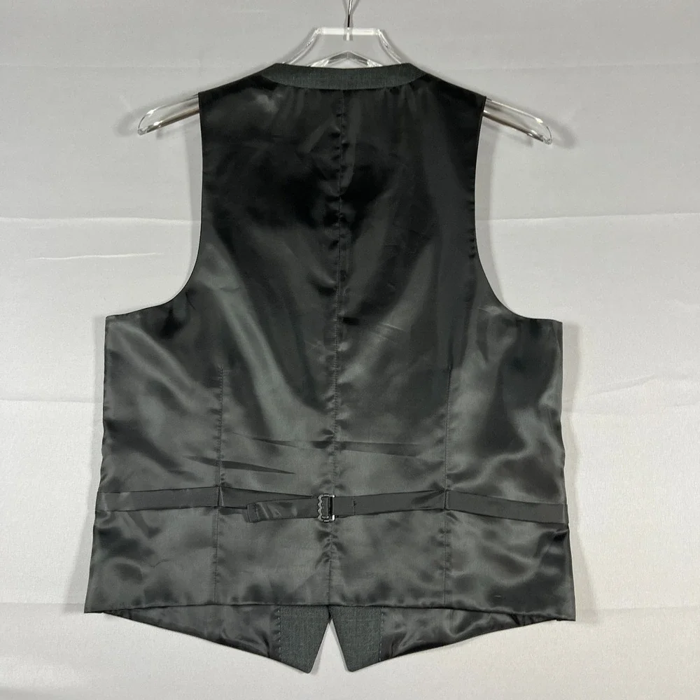 Kenneth Cole Reaction Waistcoat Mens Small Gray Double Vented Fully Lined Formal